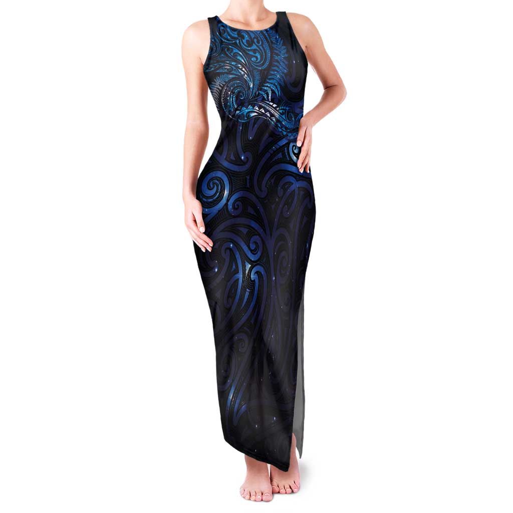 New Zealand New Year-Matariki Tank Maxi Dress Aotearoa Maori Tattoo Galaxy Sky LT03 Women Multicolor - Polynesian Pride