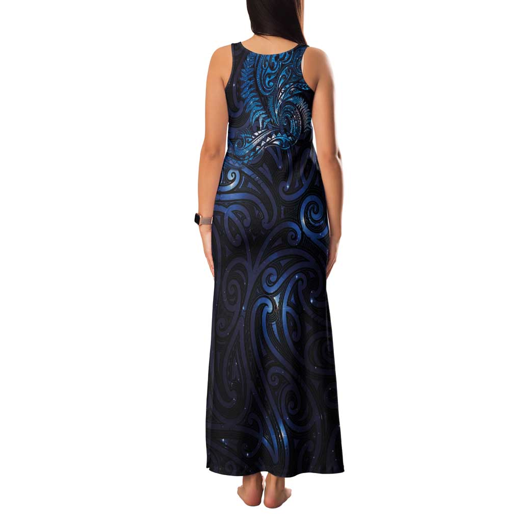 New Zealand New Year-Matariki Tank Maxi Dress Aotearoa Maori Tattoo Galaxy Sky LT03 - Polynesian Pride