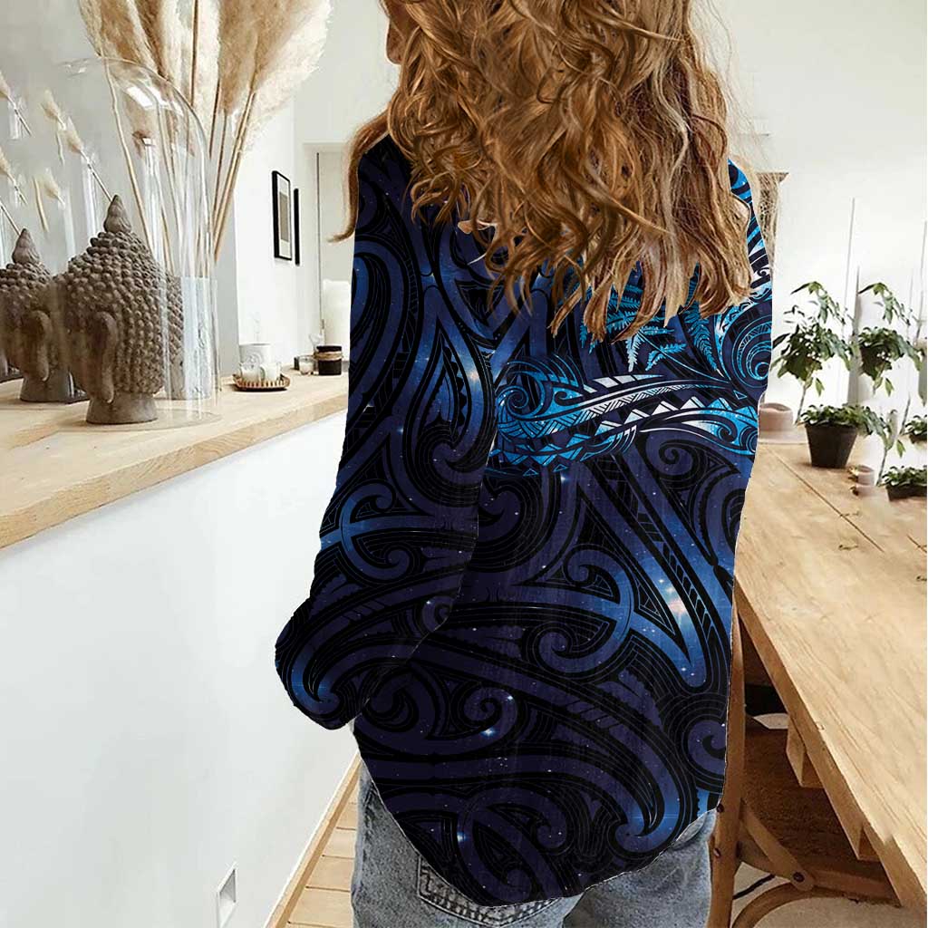 New Zealand New Year-Matariki Women Casual Shirt Aotearoa Maori Tattoo Galaxy Sky LT03 - Polynesian Pride