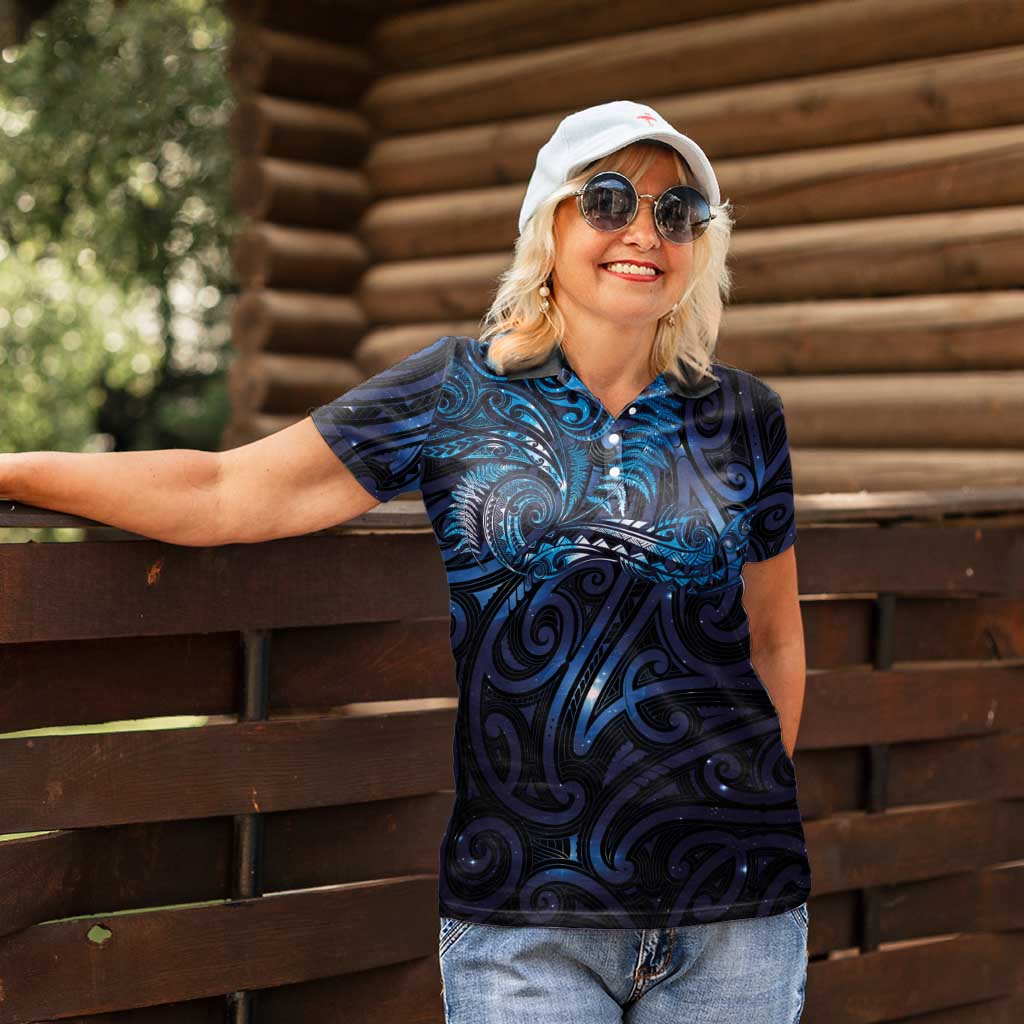 New Zealand New Year-Matariki Women Polo Shirt Aotearoa Maori Tattoo Galaxy Sky LT03 - Polynesian Pride