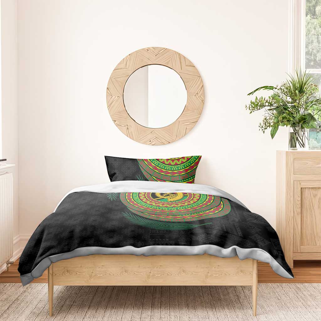 Vanuatu Tribal Tattoo with Namele Leaves Bedding Set