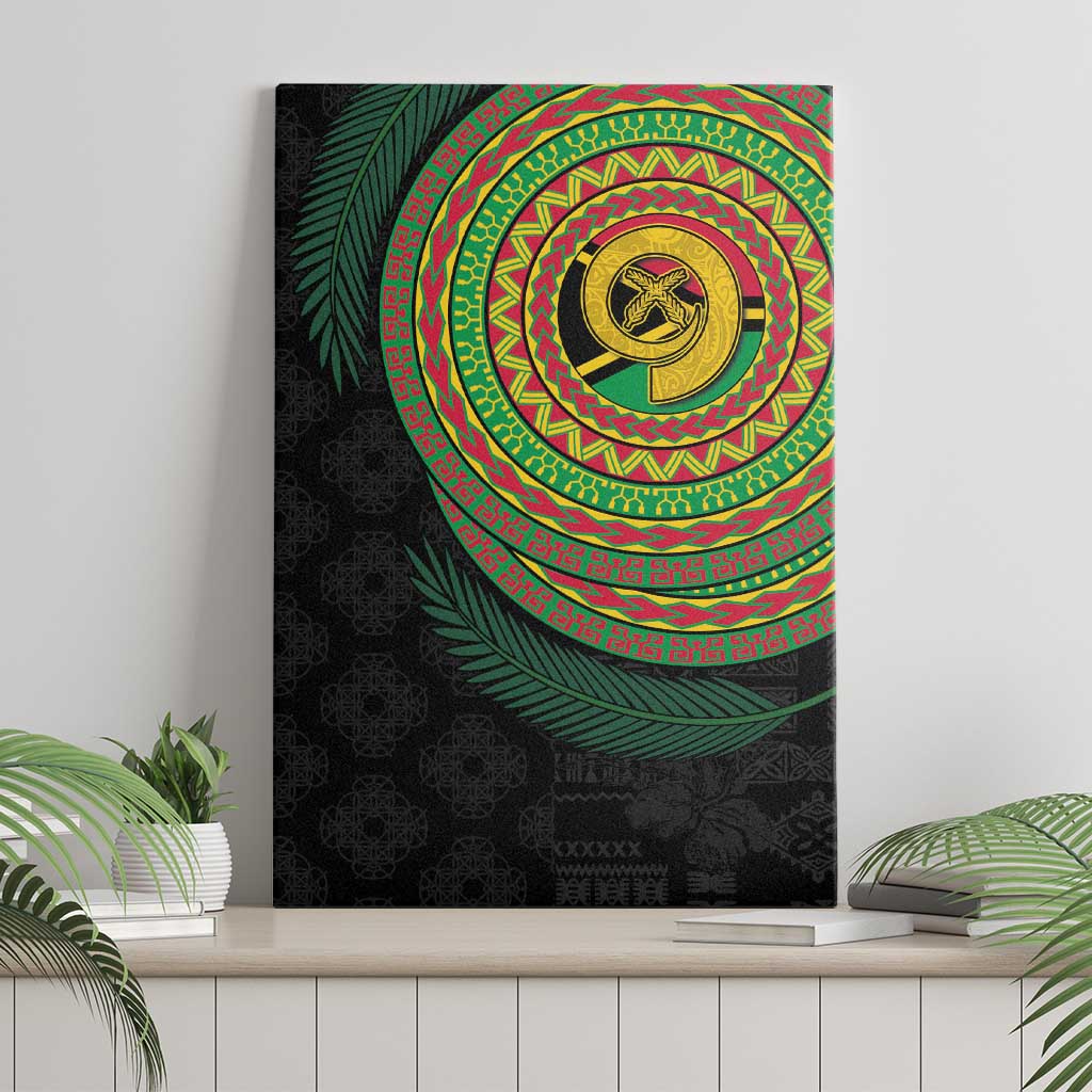 Vanuatu Tribal Tattoo with Namele Leaves Canvas Wall Art LT03 - Polynesian Pride