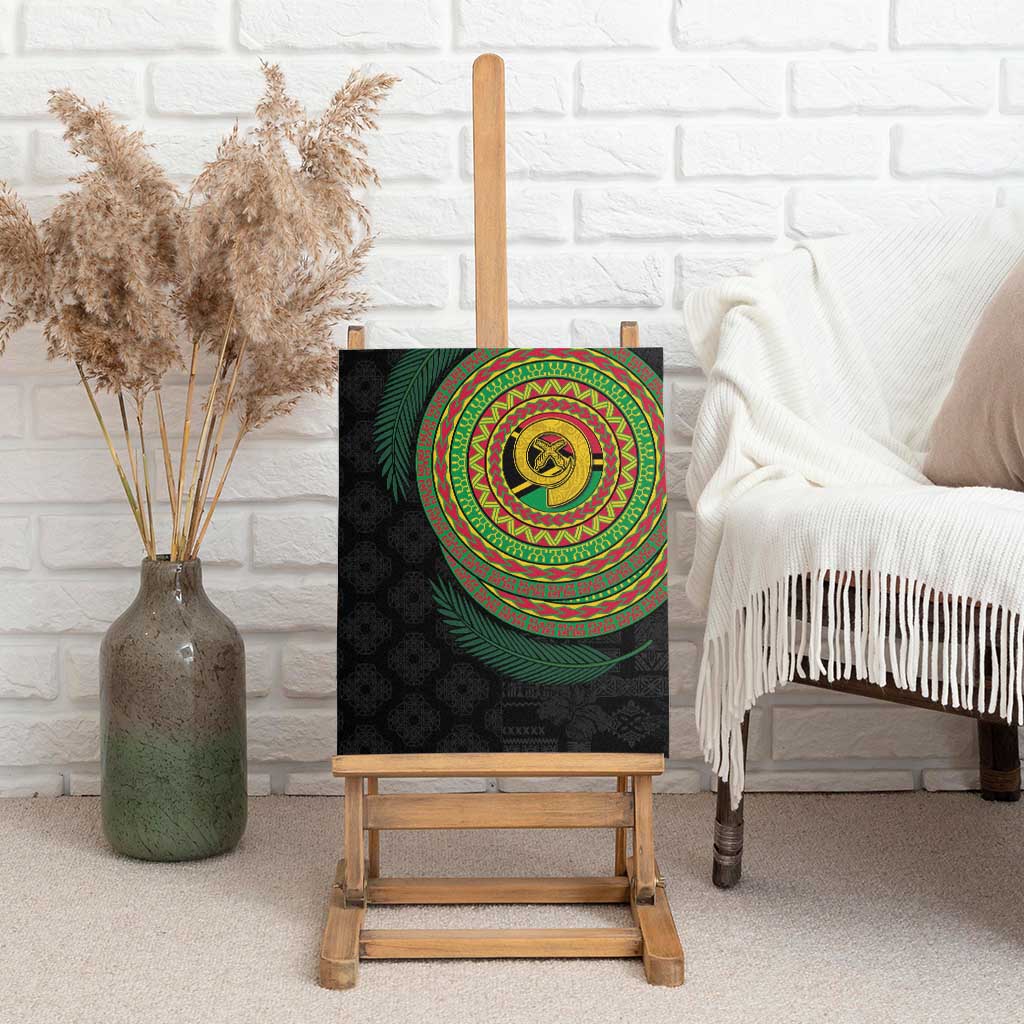 Vanuatu Tribal Tattoo with Namele Leaves Canvas Wall Art LT03 - Polynesian Pride