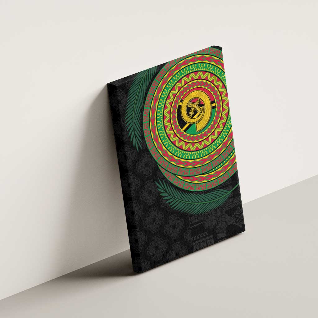 Vanuatu Tribal Tattoo with Namele Leaves Canvas Wall Art LT03 - Polynesian Pride