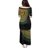 Vanuatu Tribal Tattoo with Namele Leaves Family Matching Puletasi and Hawaiian Shirt LT03 - Polynesian Pride
