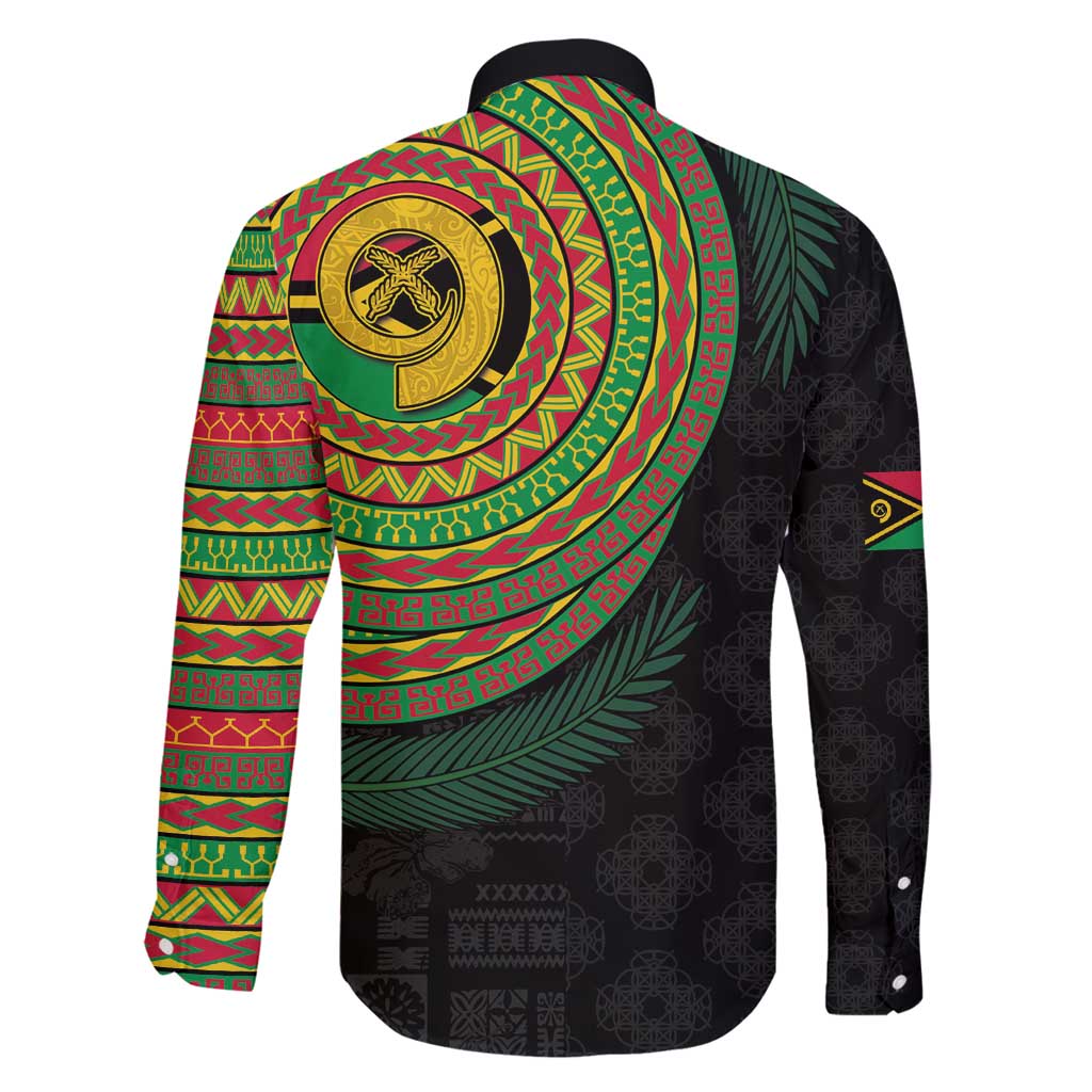 Vanuatu Tribal Tattoo with Namele Leaves Family Matching Summer Maxi Dress and Hawaiian Shirt LT03 - Polynesian Pride