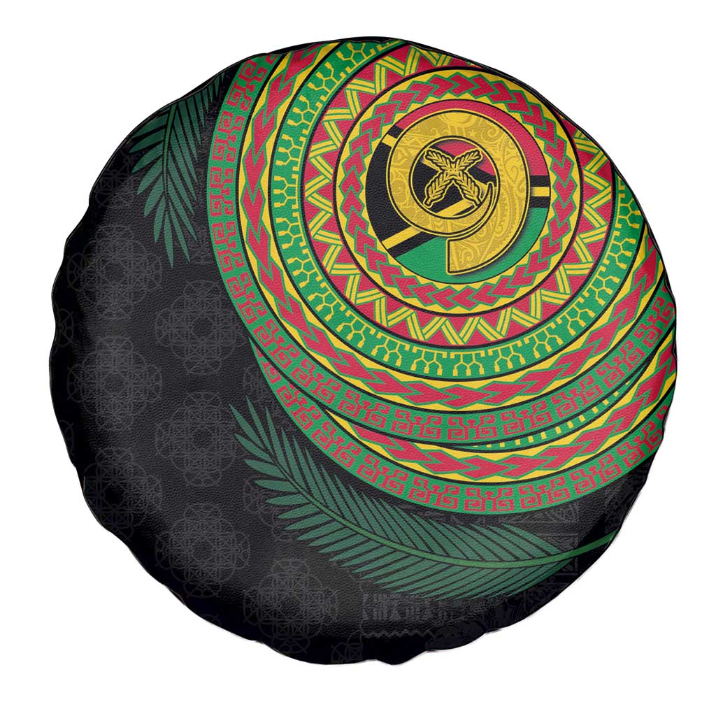 Vanuatu Tribal Tattoo with Namele Leaves Spare Tire Cover LT03 - Polynesian Pride