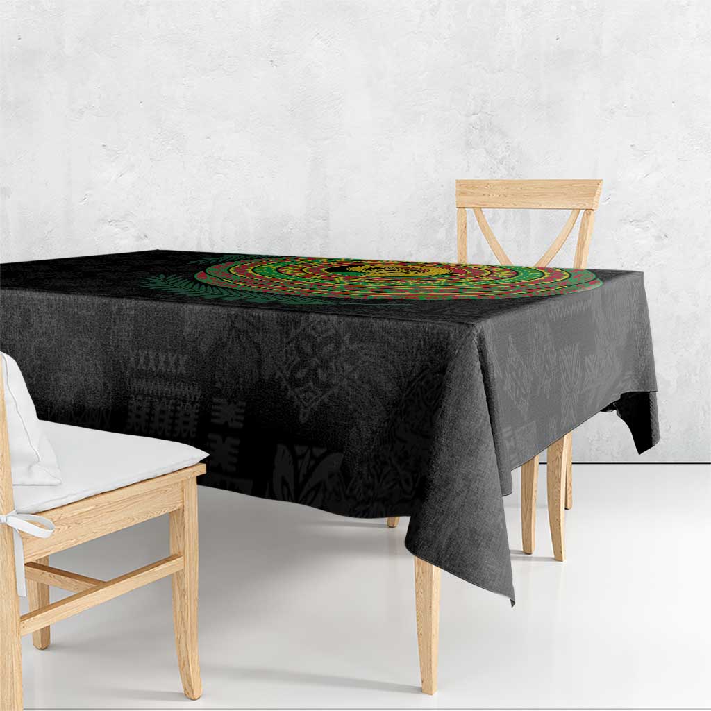 Vanuatu Tribal Tattoo with Namele Leaves Tablecloth