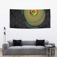 Vanuatu Tribal Tattoo with Namele Leaves Tapestry