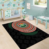 Penama Tribal Tattoo with Namele Leaves Area Rug LT03 - Polynesian Pride