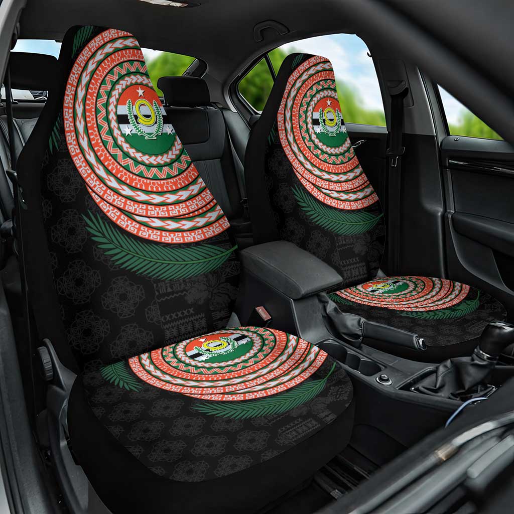 Penama Tribal Tattoo with Namele Leaves Car Seat Cover LT03 One Size Black - Polynesian Pride