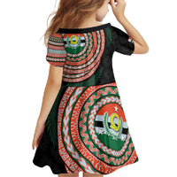 Penama Tribal Tattoo with Namele Leaves Family Matching Tank Maxi Dress and Hawaiian Shirt LT03 - Polynesian Pride