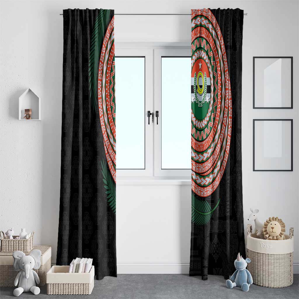 Penama Tribal Tattoo with Namele Leaves Window Curtain