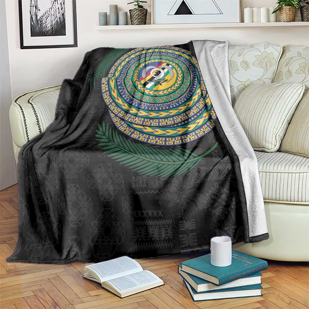 Torba Tribal Tattoo with Namele Leaves Blanket LT03 Black - Polynesian Pride