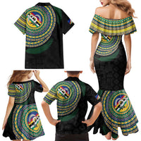 Torba Tribal Tattoo with Namele Leaves Family Matching Mermaid Dress and Hawaiian Shirt LT03 - Polynesian Pride