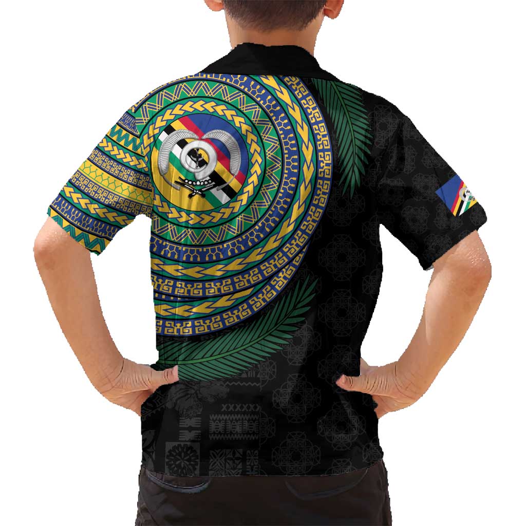 Torba Tribal Tattoo with Namele Leaves Family Matching Off Shoulder Maxi Dress and Hawaiian Shirt LT03 - Polynesian Pride