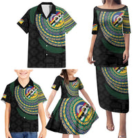 Torba Tribal Tattoo with Namele Leaves Family Matching Puletasi and Hawaiian Shirt LT03 - Polynesian Pride