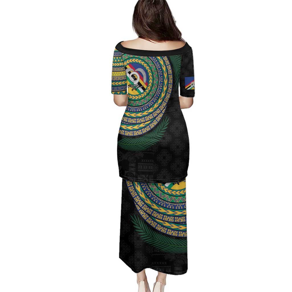 Torba Tribal Tattoo with Namele Leaves Family Matching Puletasi and Hawaiian Shirt LT03 - Polynesian Pride