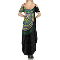 Torba Tribal Tattoo with Namele Leaves Family Matching Summer Maxi Dress and Hawaiian Shirt LT03 - Polynesian Pride