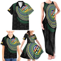 Torba Tribal Tattoo with Namele Leaves Family Matching Tank Maxi Dress and Hawaiian Shirt LT03 - Polynesian Pride