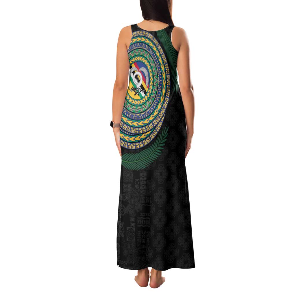 Torba Tribal Tattoo with Namele Leaves Family Matching Tank Maxi Dress and Hawaiian Shirt LT03 - Polynesian Pride
