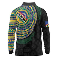 Torba Tribal Tattoo with Namele Leaves Long Sleeve Polo Shirt LT03 - Polynesian Pride