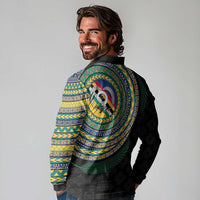 Torba Tribal Tattoo with Namele Leaves Long Sleeve Polo Shirt LT03 - Polynesian Pride