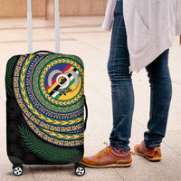 Torba Tribal Tattoo with Namele Leaves Luggage Cover LT03 Black - Polynesian Pride
