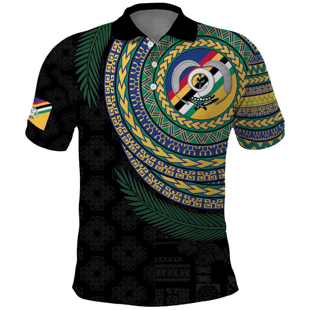 Torba Tribal Tattoo with Namele Leaves Polo Shirt LT03 Black - Polynesian Pride