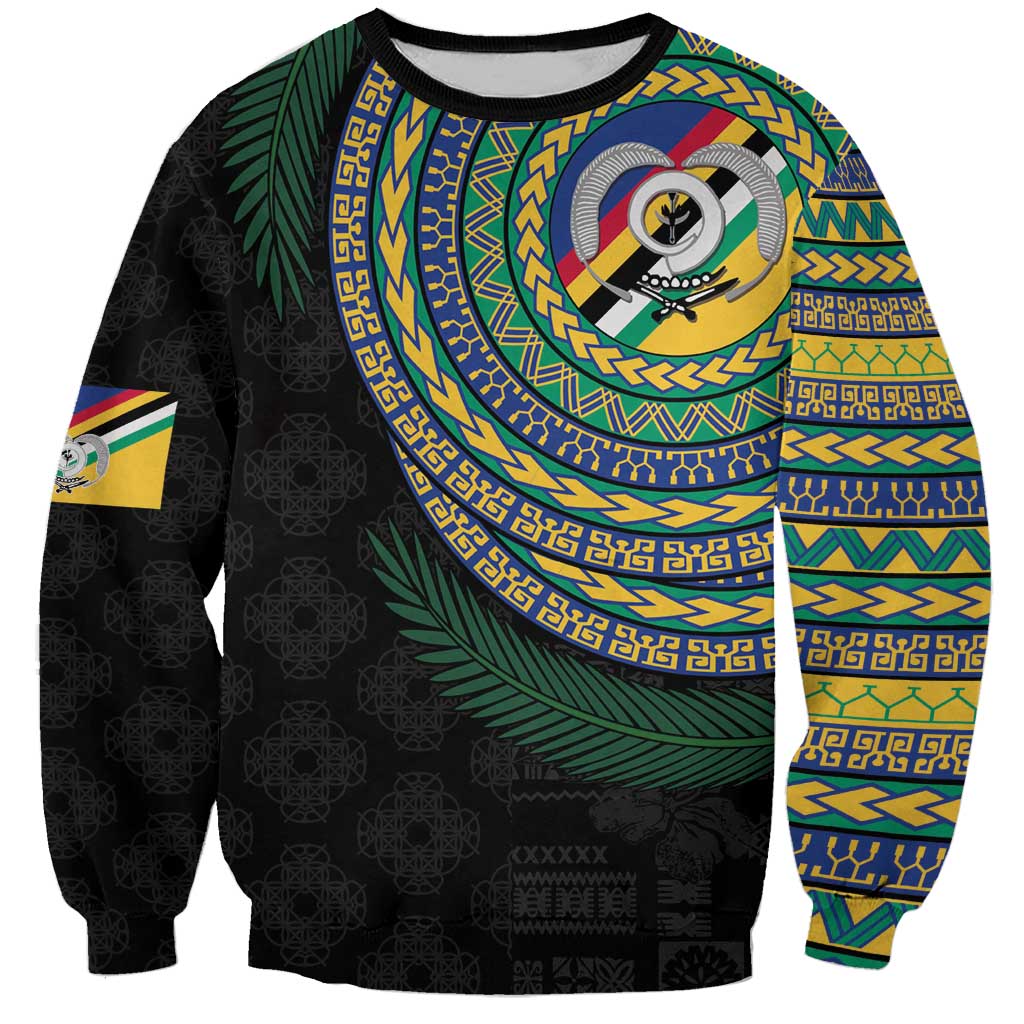 Torba Tribal Tattoo with Namele Leaves Sweatshirt LT03 Unisex Black - Polynesian Pride