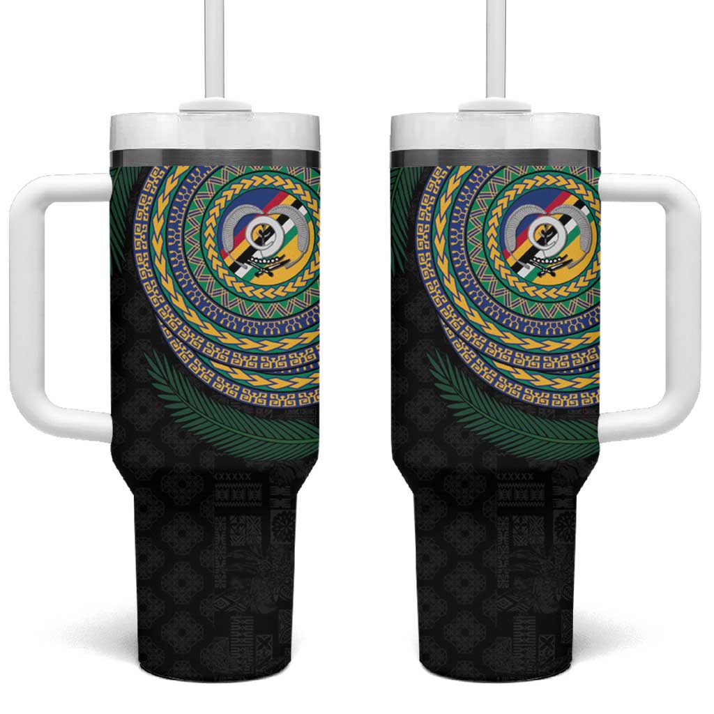 Torba Tribal Tattoo with Namele Leaves Tumbler With Handle