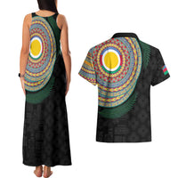 Shefa Tribal Tattoo with Namele Leaves Couples Matching Tank Maxi Dress and Hawaiian Shirt LT03 - Polynesian Pride