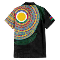 Shefa Tribal Tattoo with Namele Leaves Family Matching Off Shoulder Short Dress and Hawaiian Shirt LT03 - Polynesian Pride