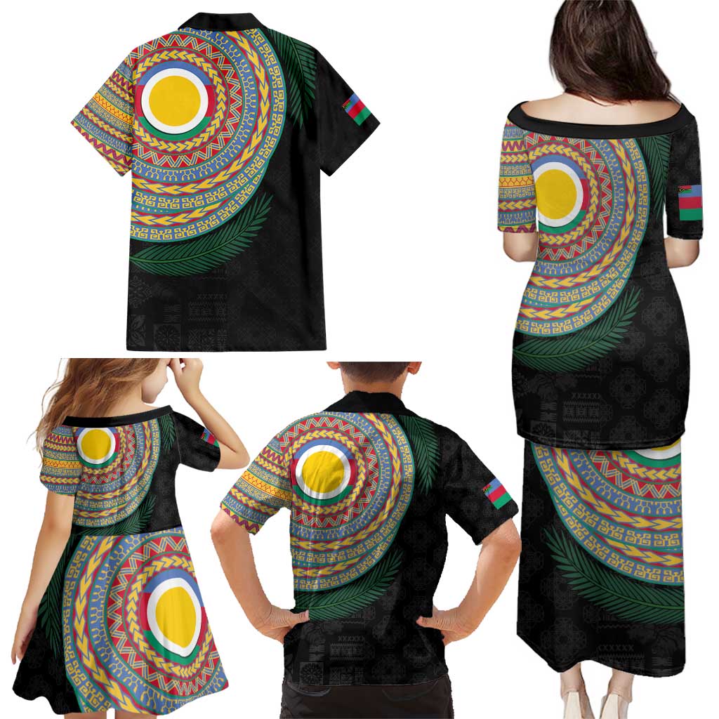 Shefa Tribal Tattoo with Namele Leaves Family Matching Puletasi and Hawaiian Shirt LT03 - Polynesian Pride