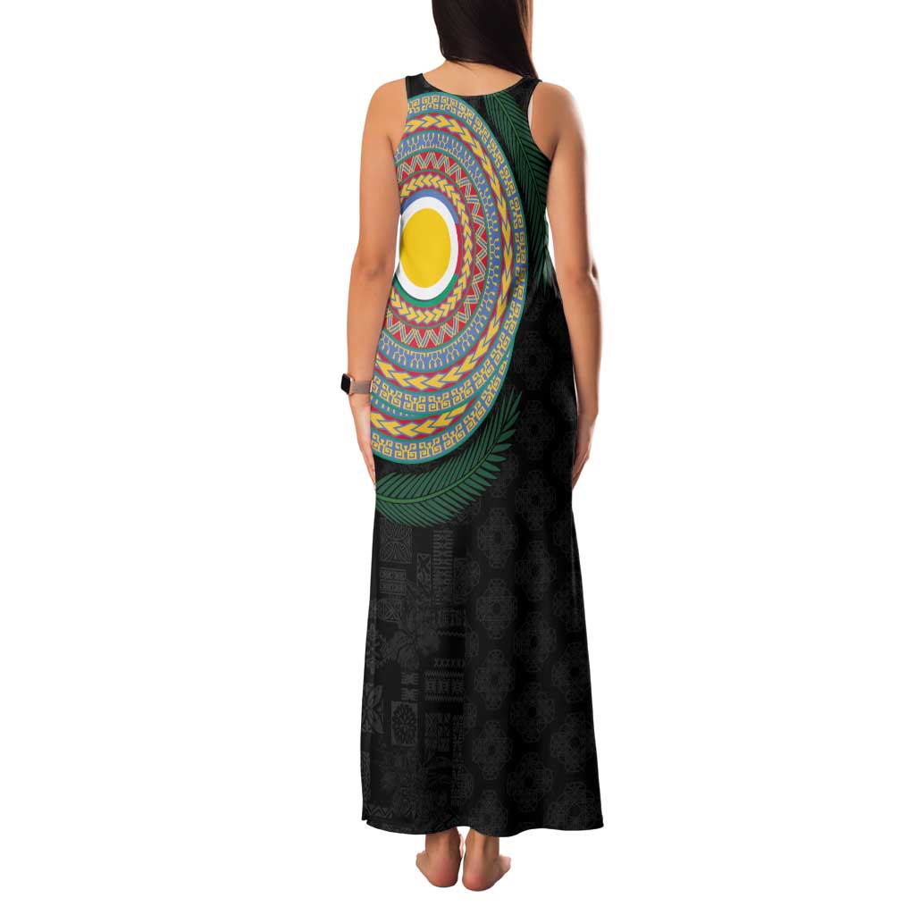Shefa Tribal Tattoo with Namele Leaves Family Matching Tank Maxi Dress and Hawaiian Shirt LT03 - Polynesian Pride