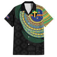 Tafea Tribal Tattoo with Namele Leaves Family Matching Off The Shoulder Long Sleeve Dress and Hawaiian Shirt LT03 Dad's Shirt - Short Sleeve Black - Polynesian Pride