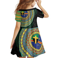 Tafea Tribal Tattoo with Namele Leaves Family Matching Summer Maxi Dress and Hawaiian Shirt LT03 - Polynesian Pride