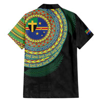 Tafea Tribal Tattoo with Namele Leaves Family Matching Tank Maxi Dress and Hawaiian Shirt LT03 - Polynesian Pride