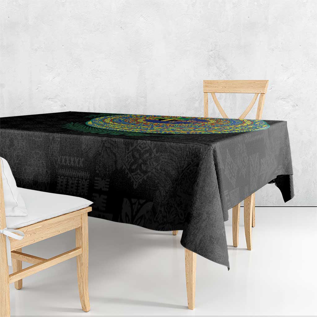 Tafea Tribal Tattoo with Namele Leaves Tablecloth