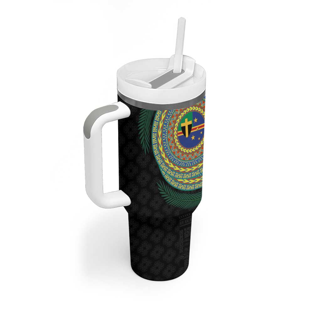 Tafea Tribal Tattoo with Namele Leaves Tumbler With Handle