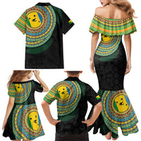 Malampa Tribal Tattoo with Namele Leaves Family Matching Mermaid Dress and Hawaiian Shirt LT03 - Polynesian Pride