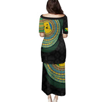 Malampa Tribal Tattoo with Namele Leaves Family Matching Puletasi and Hawaiian Shirt LT03 - Polynesian Pride