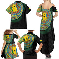 Malampa Tribal Tattoo with Namele Leaves Family Matching Summer Maxi Dress and Hawaiian Shirt LT03 - Polynesian Pride