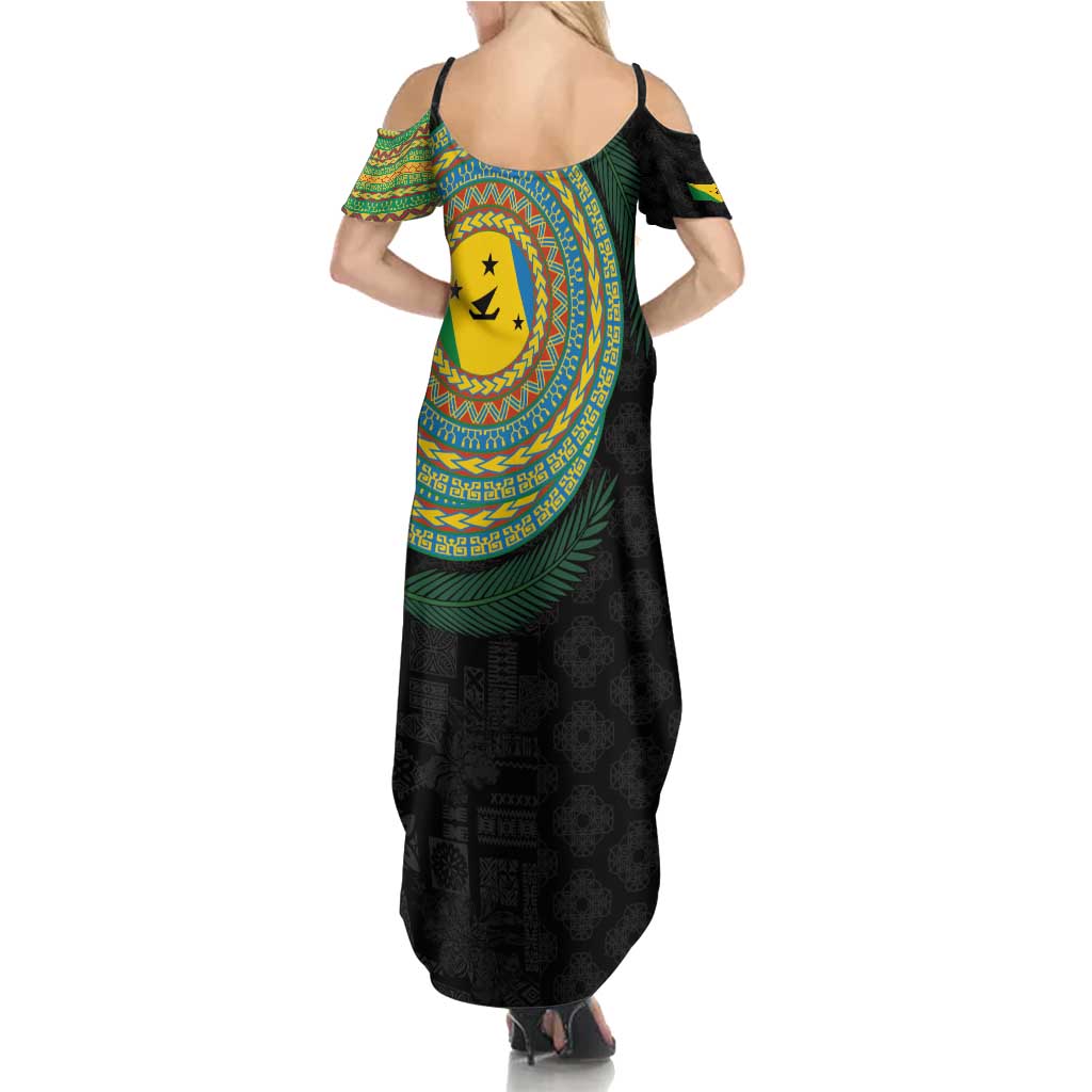 Malampa Tribal Tattoo with Namele Leaves Family Matching Summer Maxi Dress and Hawaiian Shirt LT03 - Polynesian Pride