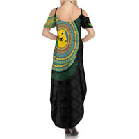 Malampa Tribal Tattoo with Namele Leaves Family Matching Summer Maxi Dress and Hawaiian Shirt LT03 - Polynesian Pride