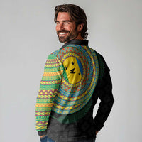 Malampa Tribal Tattoo with Namele Leaves Long Sleeve Polo Shirt LT03 - Polynesian Pride