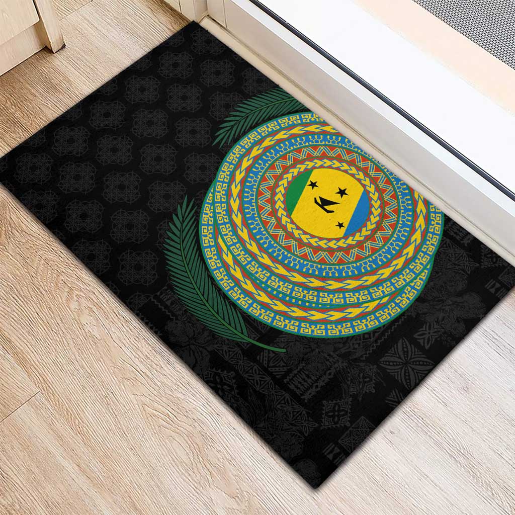 Malampa Tribal Tattoo with Namele Leaves Rubber Doormat LT03 - Polynesian Pride