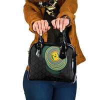 Malampa Tribal Tattoo with Namele Leaves Shoulder Handbag