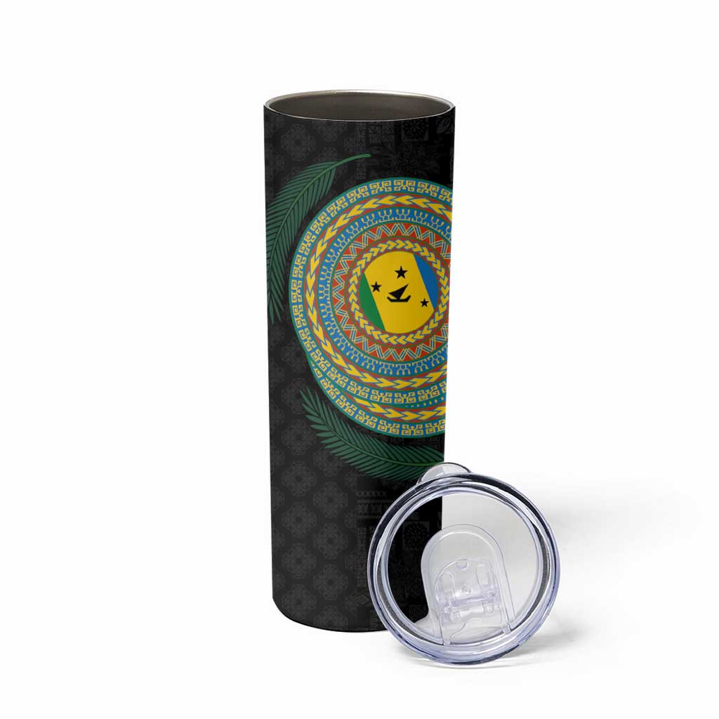 Malampa Tribal Tattoo with Namele Leaves Skinny Tumbler LT03 - Polynesian Pride