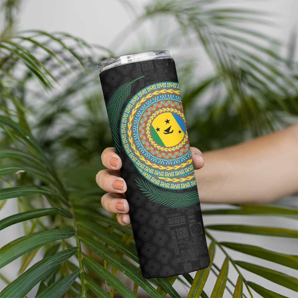 Malampa Tribal Tattoo with Namele Leaves Skinny Tumbler LT03 - Polynesian Pride